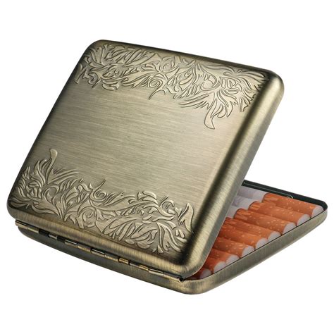 box with metal cigarette spring|vintage metal cigarette box.